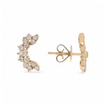 14K Yellow Gold Stud Diamond Earrings with 0.48Tw Round Diamonds - Miral Jewelry
