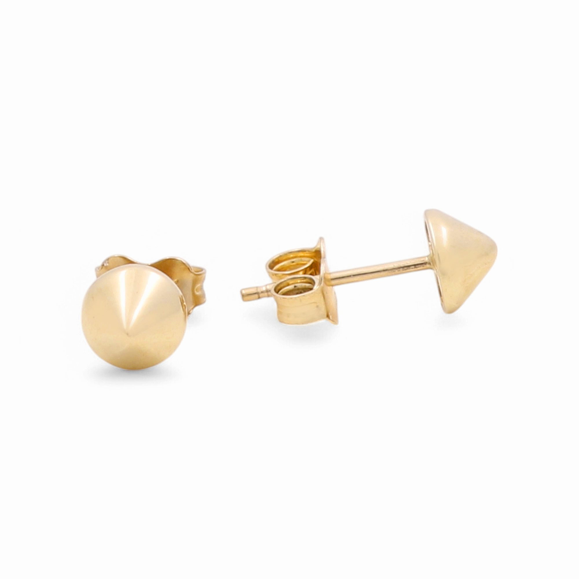 14K Yellow Gold Spike Stud Earrings 1.2 g