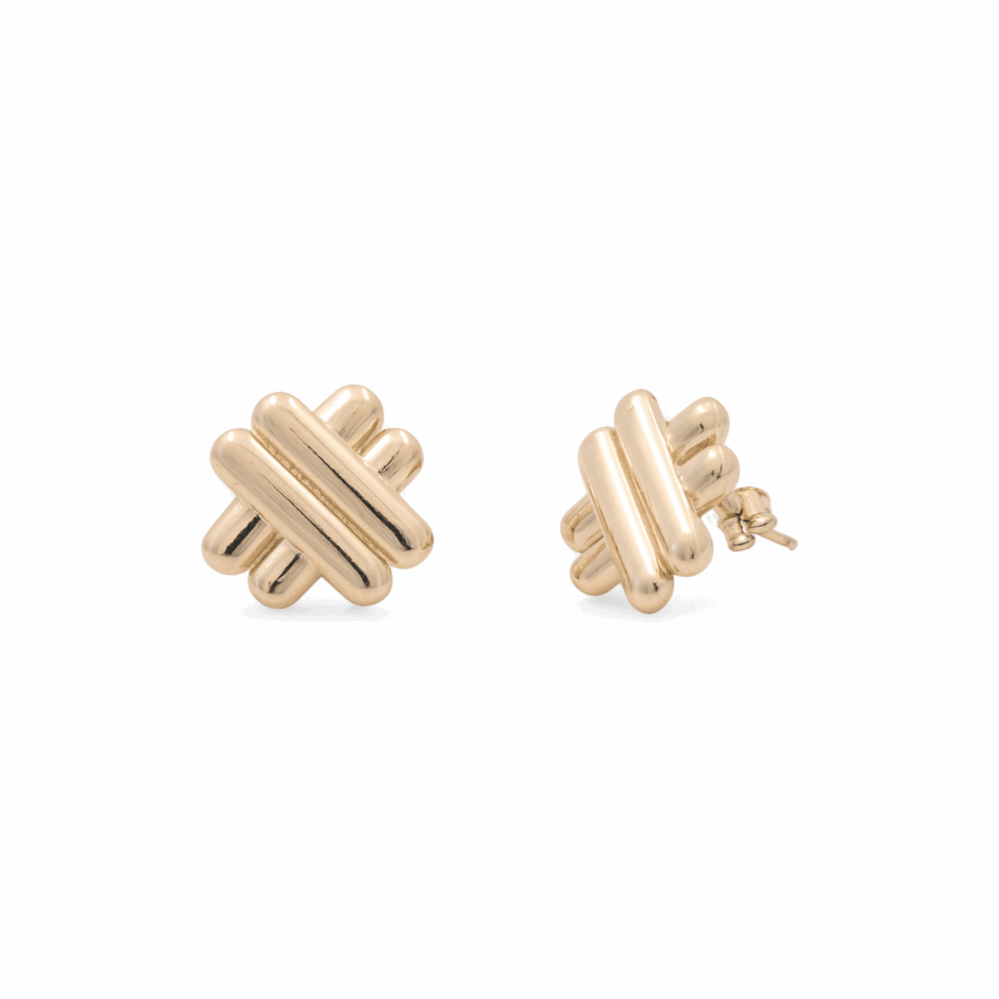 14K Yellow Gold Stud Earrings - Miral Jewelry