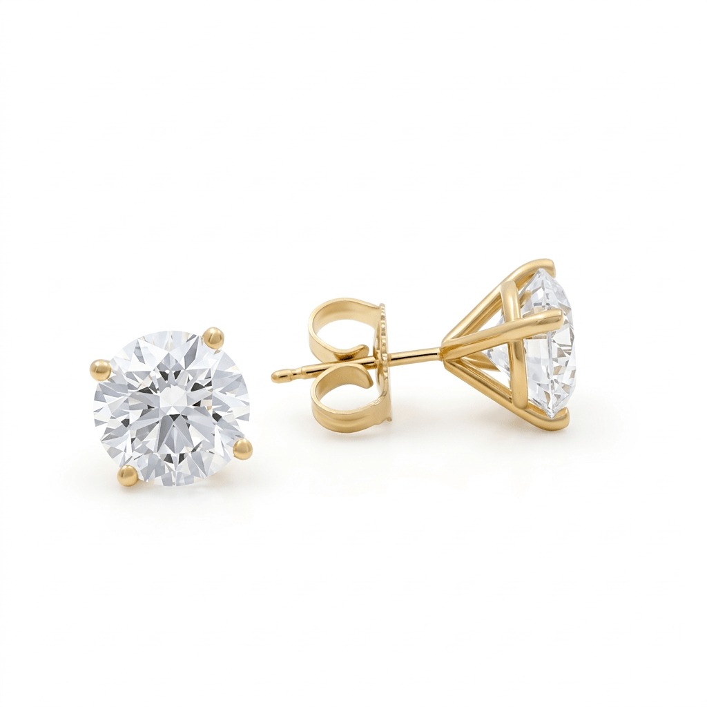 14K Yellow Gold Lab-Grown Diamond Solitaire Studs 2.24 ct tw – view 2
