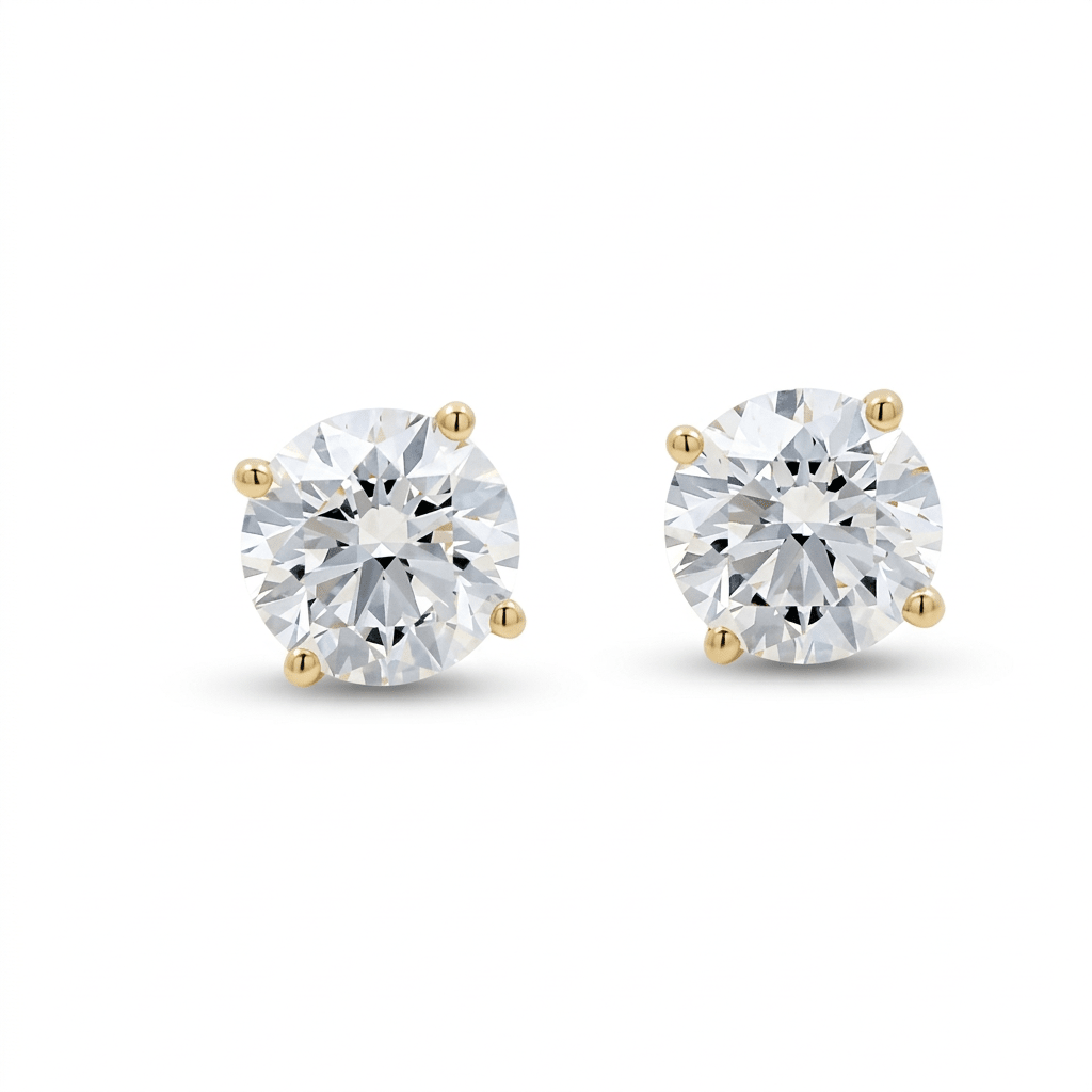 14K Yellow Gold Lab-Grown Diamond Solitaire Studs 4.13 ct tw