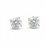 14K Yellow Gold Stud Earrings with 4.13Tw Round Lab Grown Diamond - Miral Jewelry