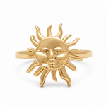 14K Yellow Gold Sun Fashion Women's Ring - Miral Jewelry