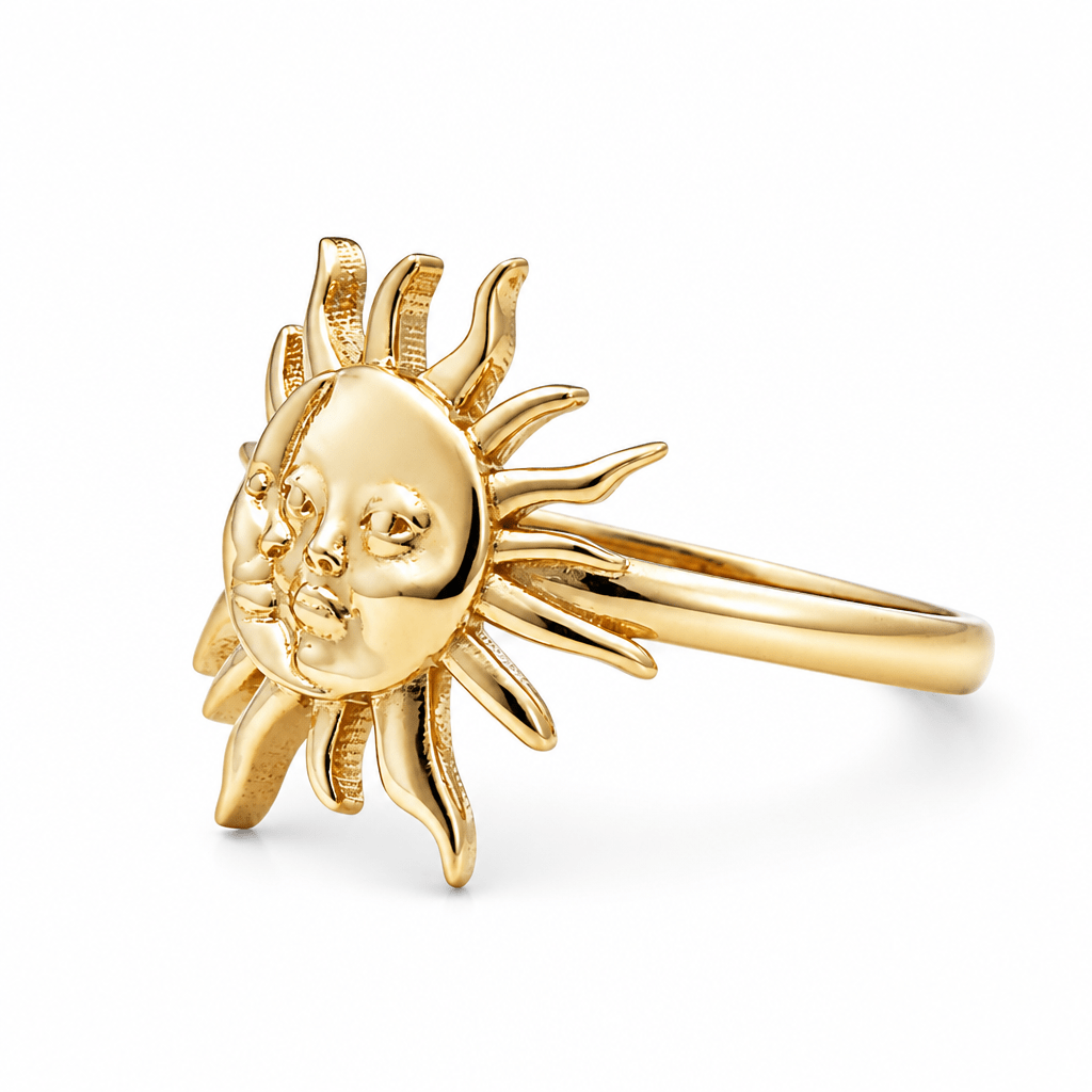 14K Yellow Gold Sun Fashion Women's Ring - Miral Jewelry