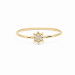 14K Yellow Gold Sun Cluster Ring with CZ