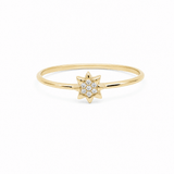 14K Yellow Gold Sun Cluster Ring with CZ