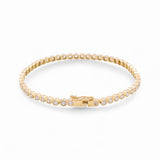 14K Yellow Gold Tenis With Cz Women's Bracelet - Miral Jewelry