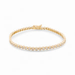 14K Yellow Gold Tenis With Cz Women's Bracelet - Miral Jewelry