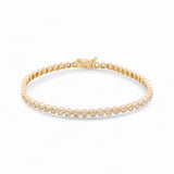 14K Yellow Gold Tenis With Cz Women's Bracelet - Miral Jewelry