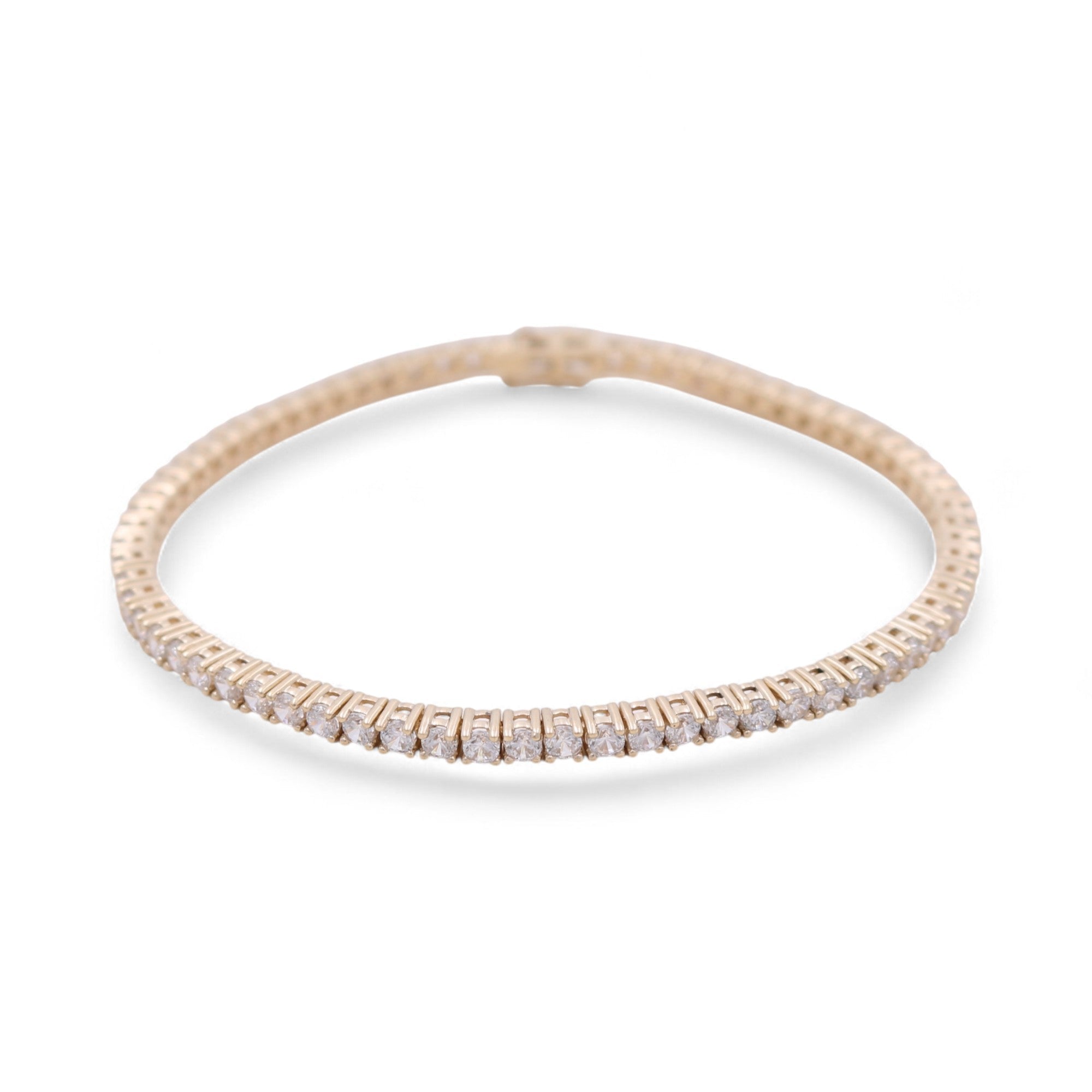 14K Yellow Gold Tennis with Cz Women's Bracelet - Miral Jewelry