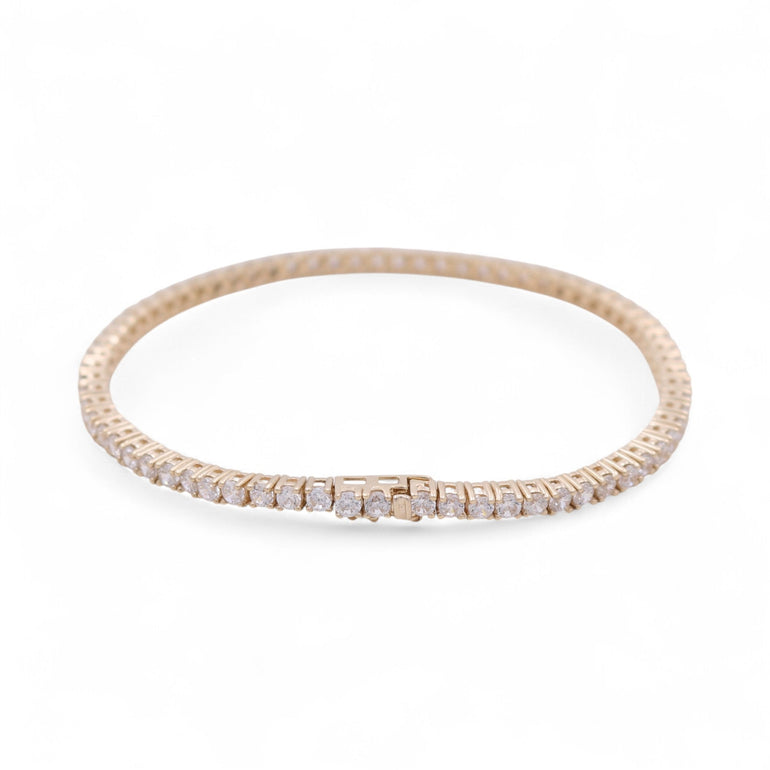 14K Yellow Gold Tennis with Cz Women's Bracelet - Miral Jewelry