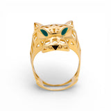 14K Yellow Gold Tiger Fashion Women's Ring - Miral Jewelry