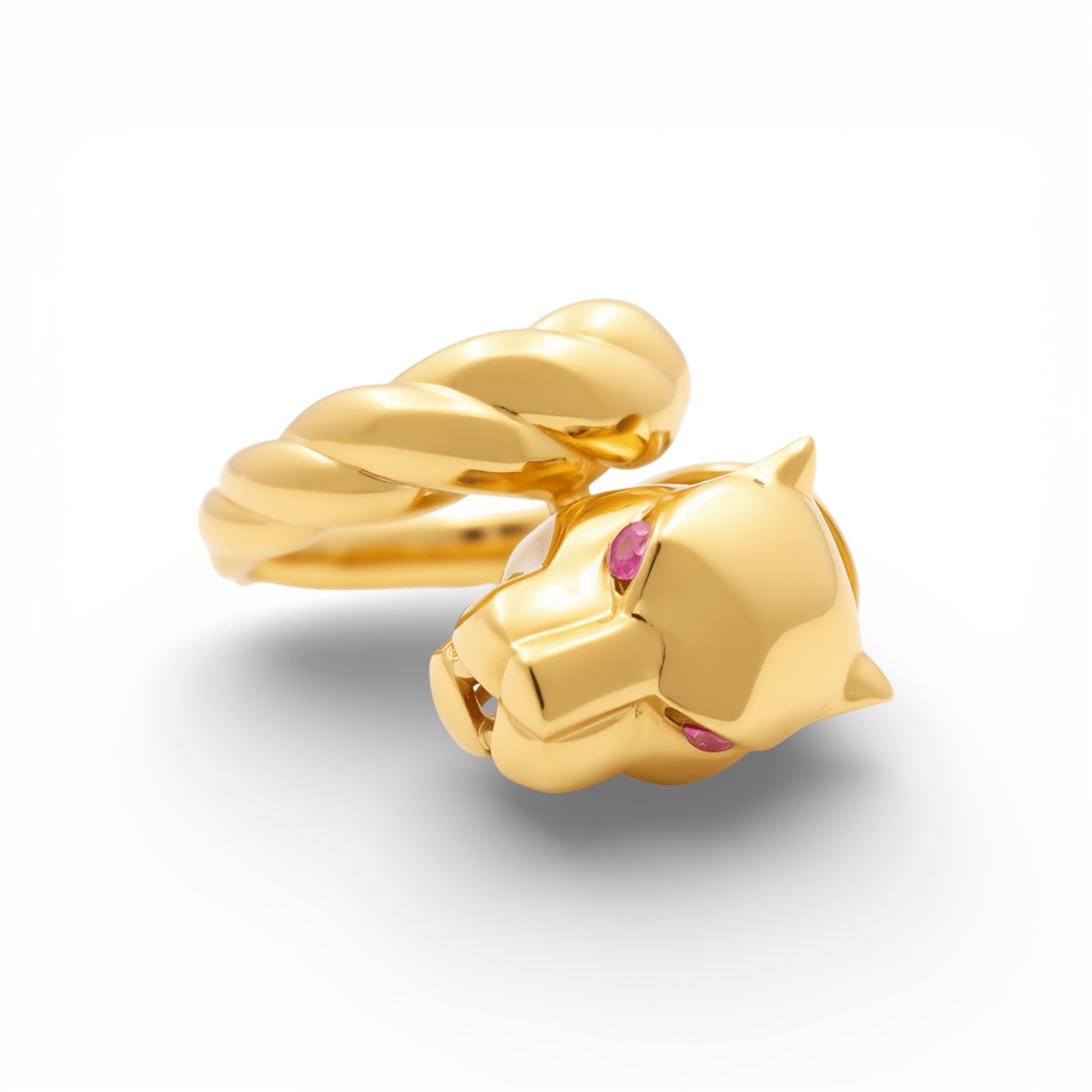 14K Yellow Gold Tiger Fashion Women's Ring - Miral Jewelry