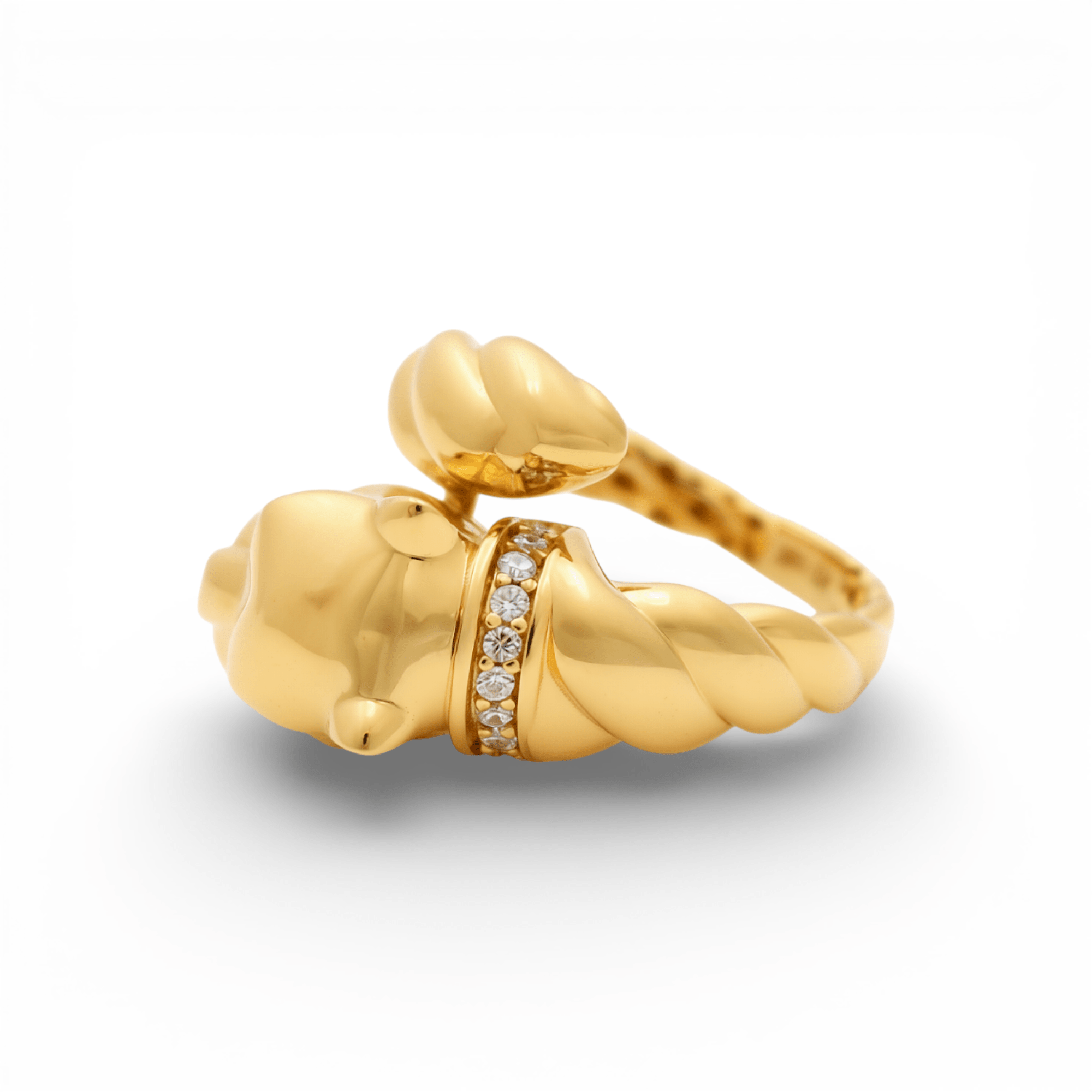 14K Yellow Gold Tiger Fashion Women's Ring - Miral Jewelry