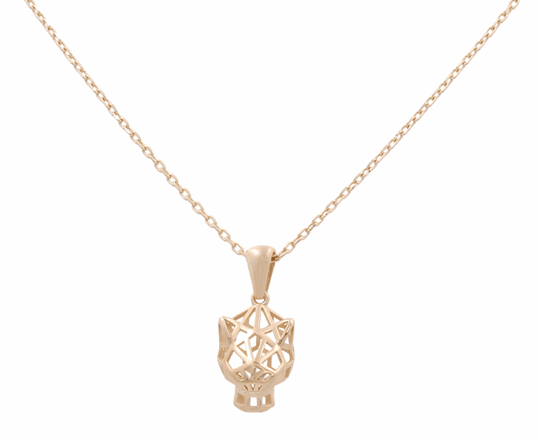 14K Yellow Gold Tiger Necklace - Miral Jewelry