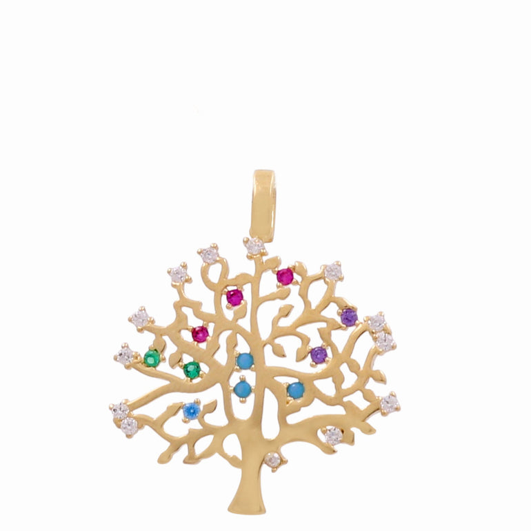 14K Yellow Gold Tree Life Women's Pendant - Miral Jewelry