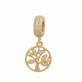 14K Yellow Gold Tree of Life Charms Pendant - Miral Jewelry