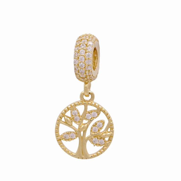 14K Yellow Gold Tree of Life Charms Pendant - Miral Jewelry