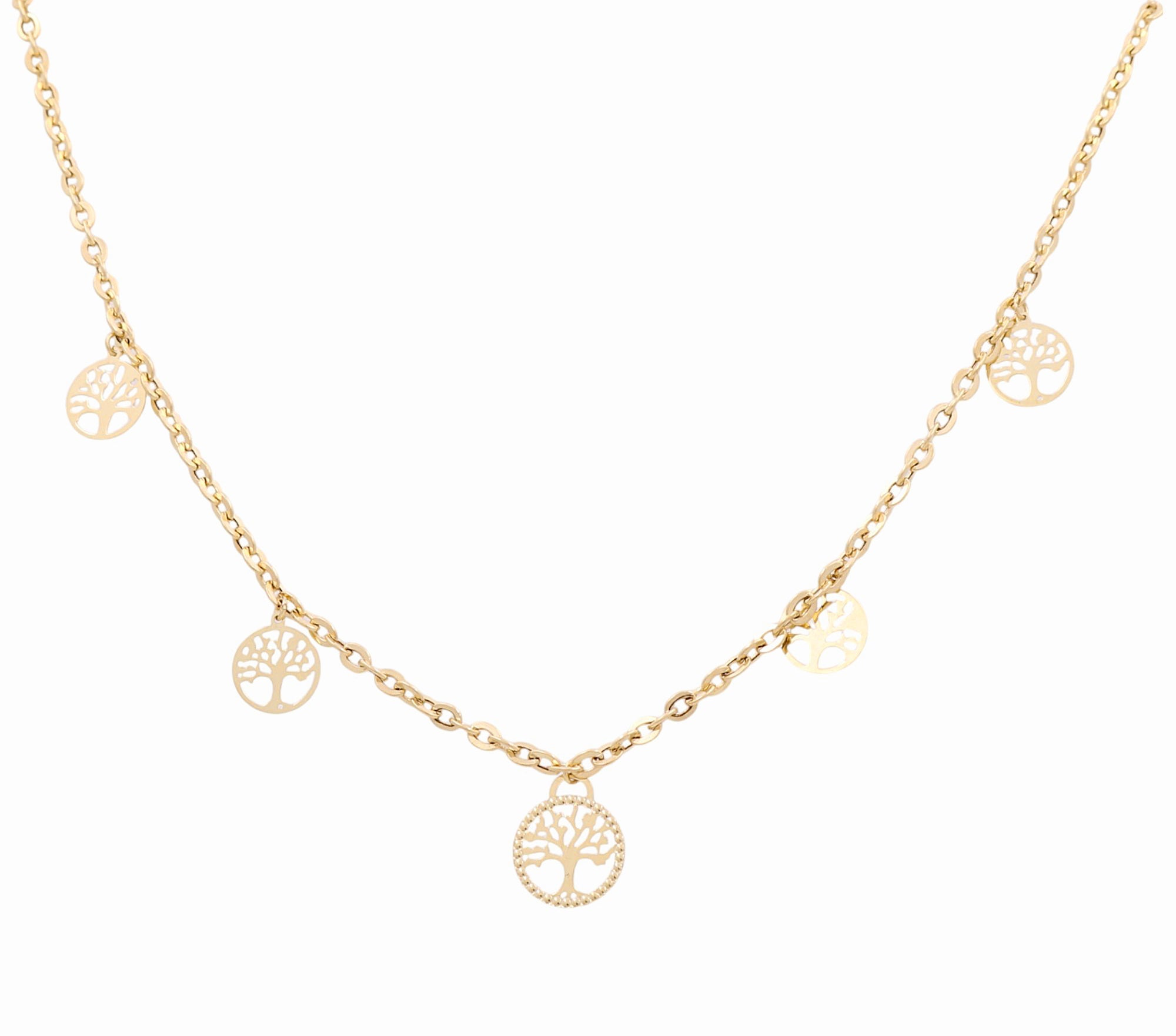 14K Yellow Gold Tree Of Life Necklaces - Miral Jewelry