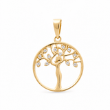 14K Yellow Gold Tree of Life Pendant - Miral Jewelry