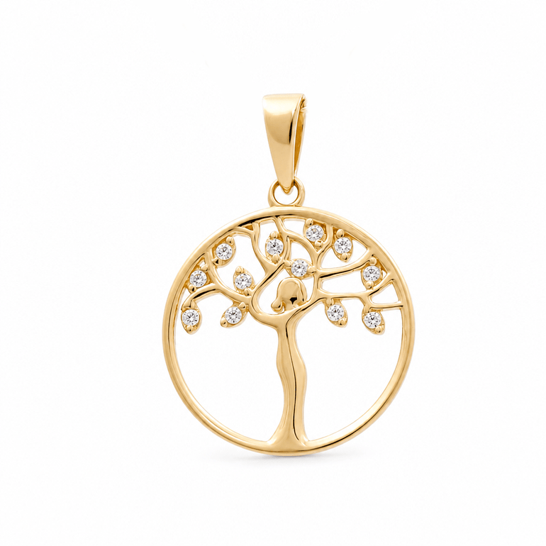 14K Yellow Gold Tree of Life Pendant - Miral Jewelry