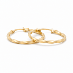 14K Yellow Gold Twisted Hoop Earrings - Miral Jewelry