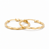 14K Yellow Gold Twisted Hoop Earrings - Miral Jewelry