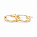 14K Yellow Gold Twisted Hoop Earrings - Miral Jewelry
