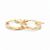14K Yellow Gold Twisted Hoop Earrings - Miral Jewelry