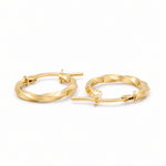 14K Yellow Gold Twisted Hoop Earrings - Miral Jewelry