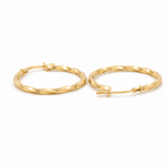 14K Yellow Gold Twisted Hoop Earrings - Miral Jewelry