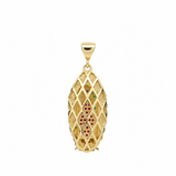 14K Yellow Gold Virgen de Guadalupe Pendant with Colored CZ – 24mm - Miral Jewelry
