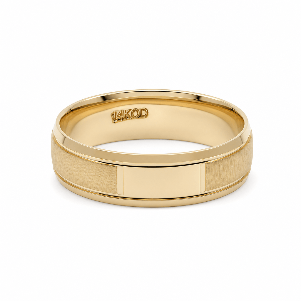 14K Yellow Gold Wedding Band - Miral Jewelry