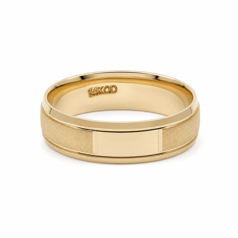 14K Yellow Gold Wedding Band - Miral Jewelry