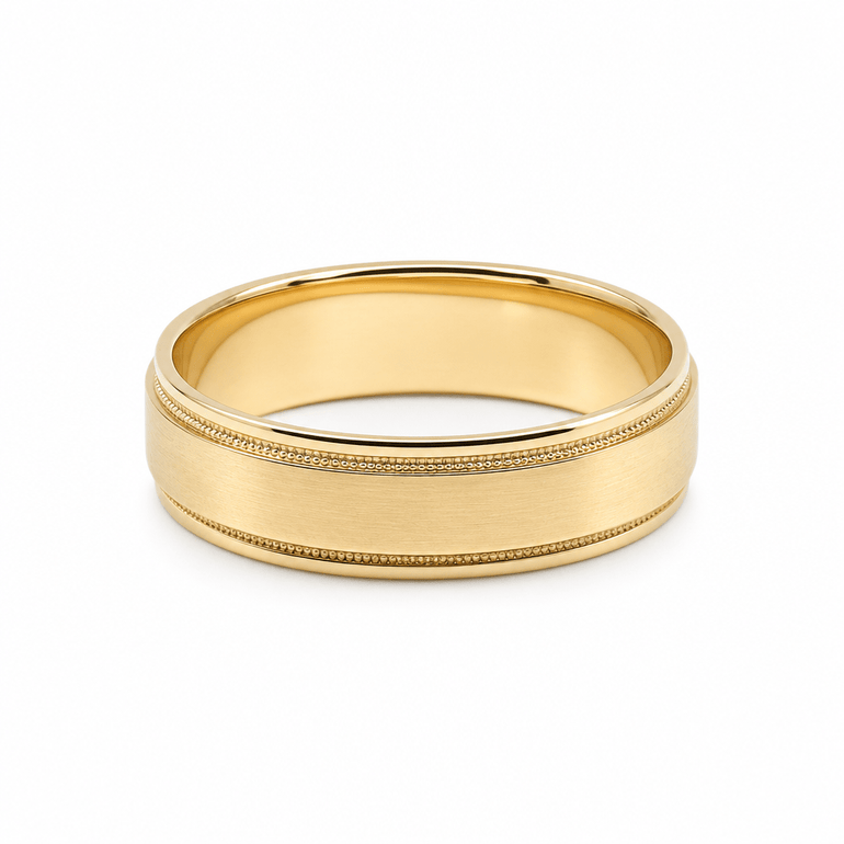 14K Yellow Gold Wedding Band - Miral Jewelry