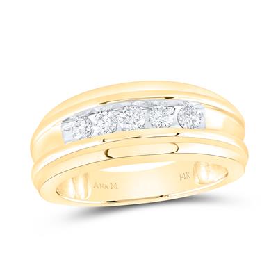 14K Yellow Gold Channel Diamond Wedding Band 0.50 ct tw