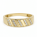 14K Yellow Gold Wedding Band with Cz - Miral Jewelry