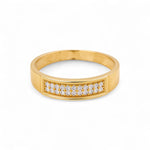 14K Yellow Gold Wedding Band with CZ Ring - Miral Jewelry