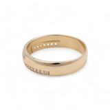14K Yellow Gold Wedding Band with CZ Ring - Miral Jewelry