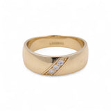 14K Yellow Gold Wedding Band with CZ Ring - Miral Jewelry