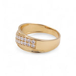 14K Yellow Gold Wedding Band with CZ Ring - Miral Jewelry