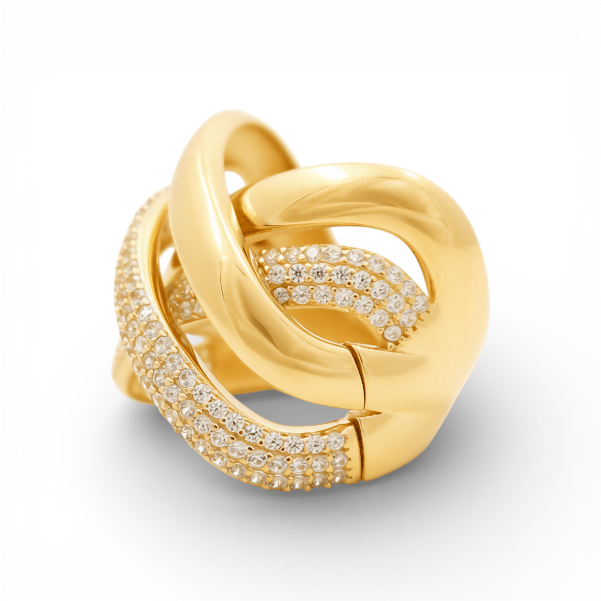14K Yellow Gold with CZ Fashion Women's Ring - Miral Jewelry