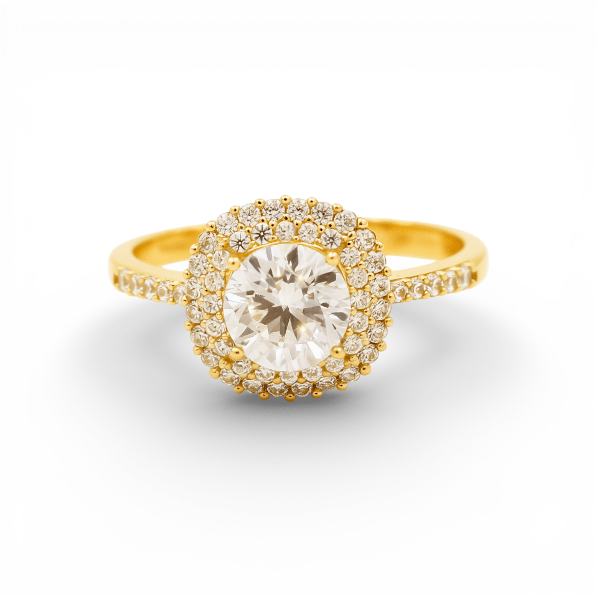 14K Yellow Gold with CZ Fashion Women's Ring - Miral Jewelry