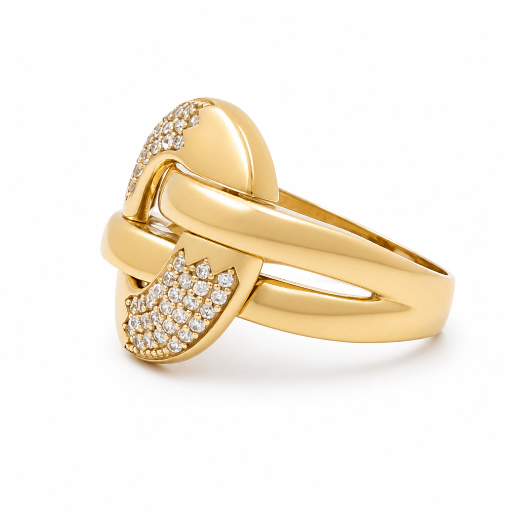 14K Yellow Gold with Cz Fashion Women's Ring - Miral Jewelry