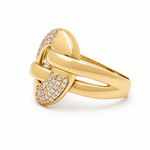 14K Yellow Gold with Cz Fashion Women's Ring - Miral Jewelry