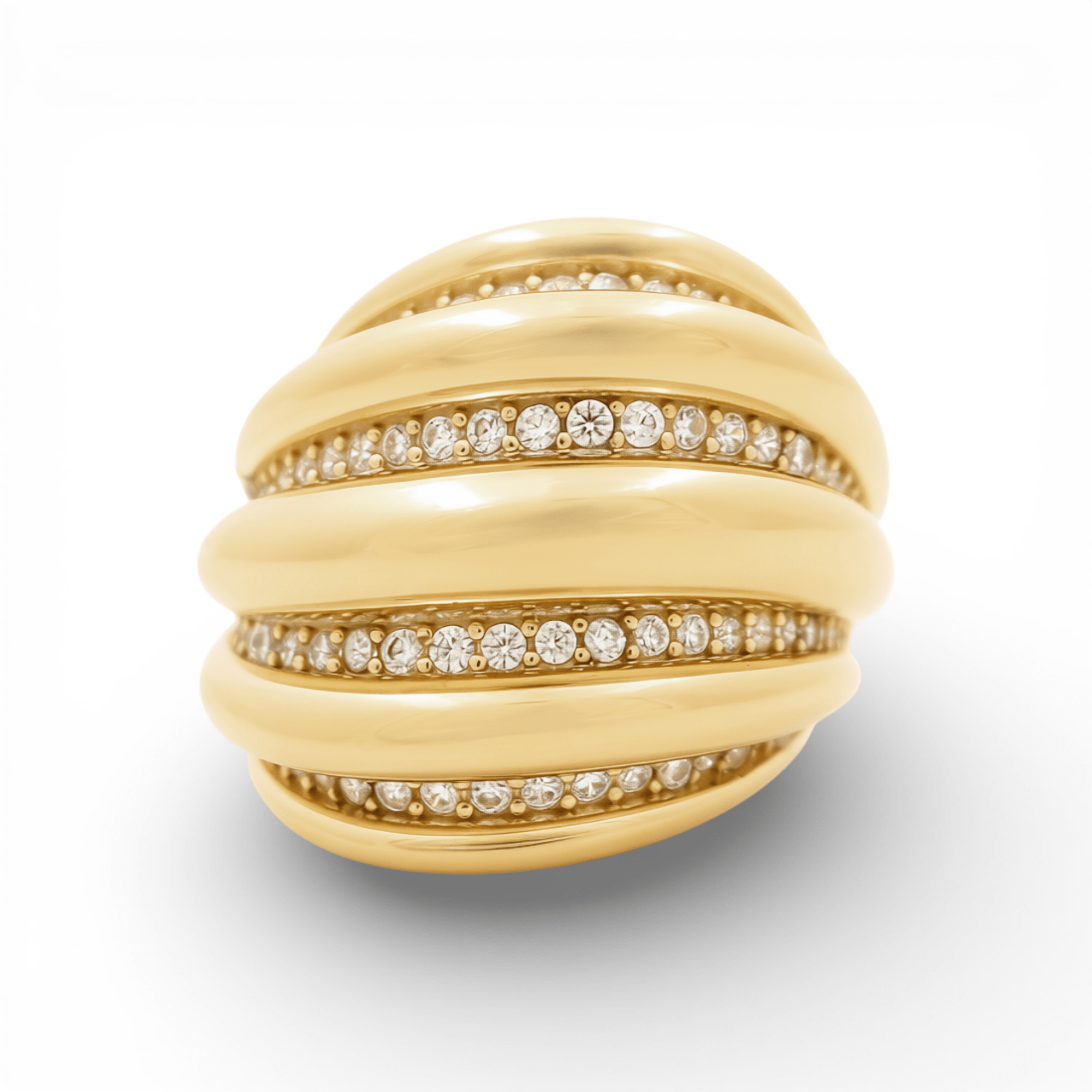 14K Yellow Gold with CZ Fashion Women's Ring - Miral Jewelry
