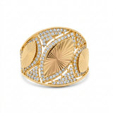 14K Yellow Gold with Cz Fashion Women's Ring - Miral Jewelry