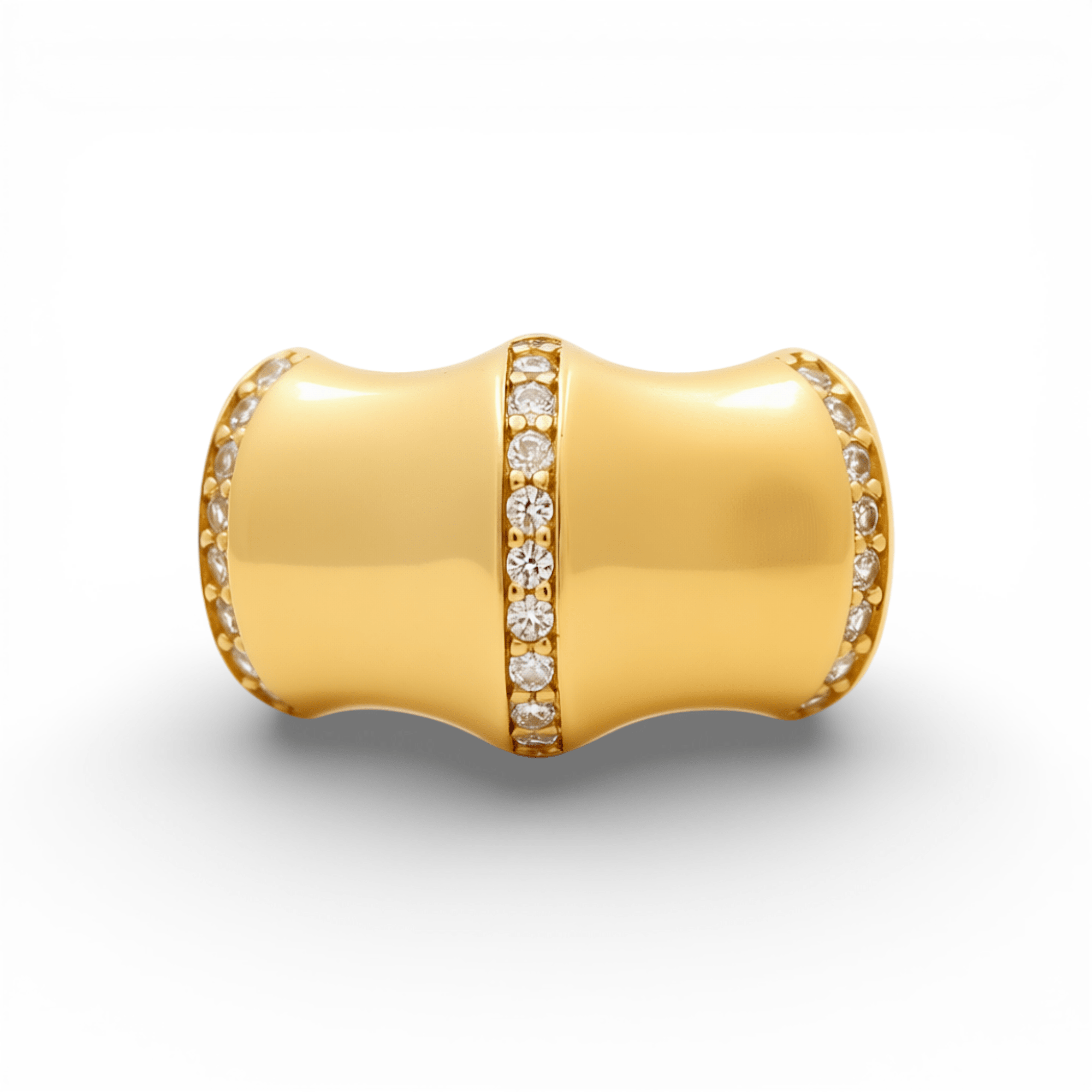 14K Yellow Gold with CZ Fashion Women's Ring - Miral Jewelry