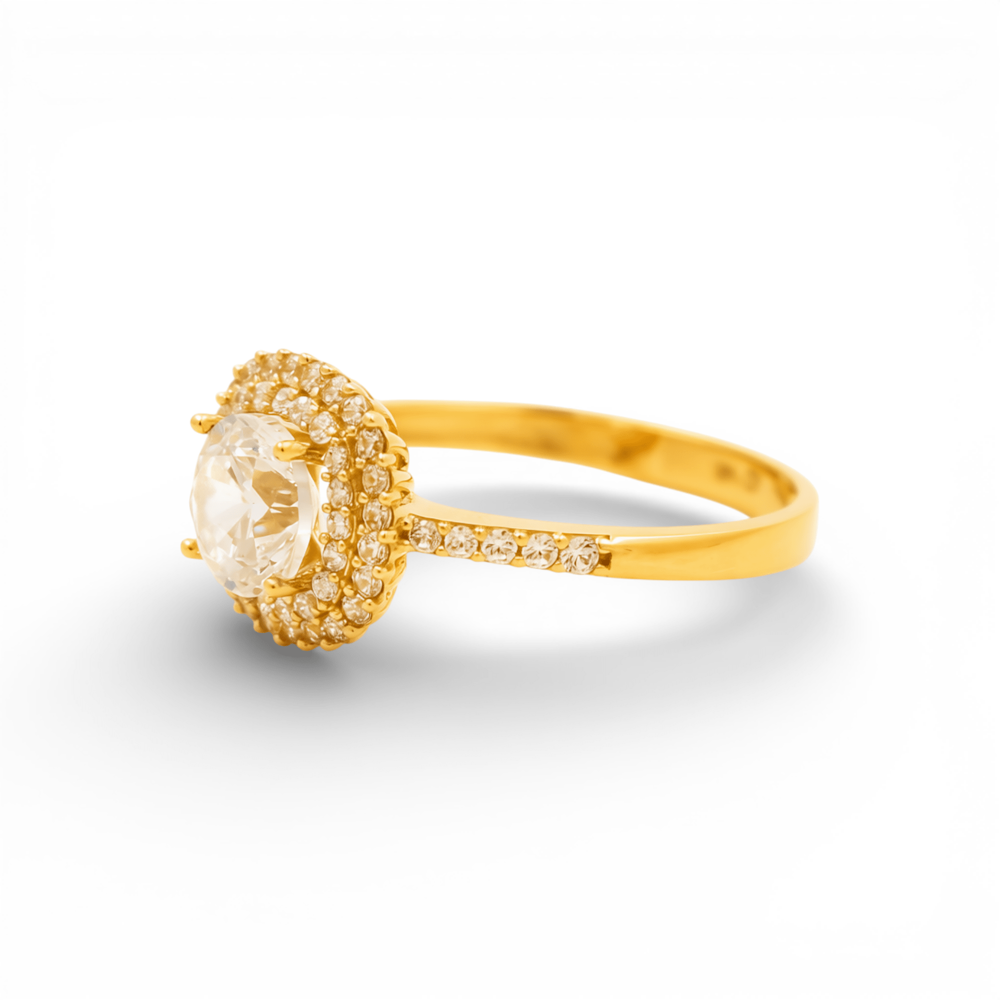 14K Yellow Gold with CZ Fashion Women's Ring - Miral Jewelry