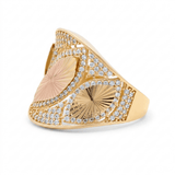 14K Yellow Gold with Cz Fashion Women's Ring - Miral Jewelry